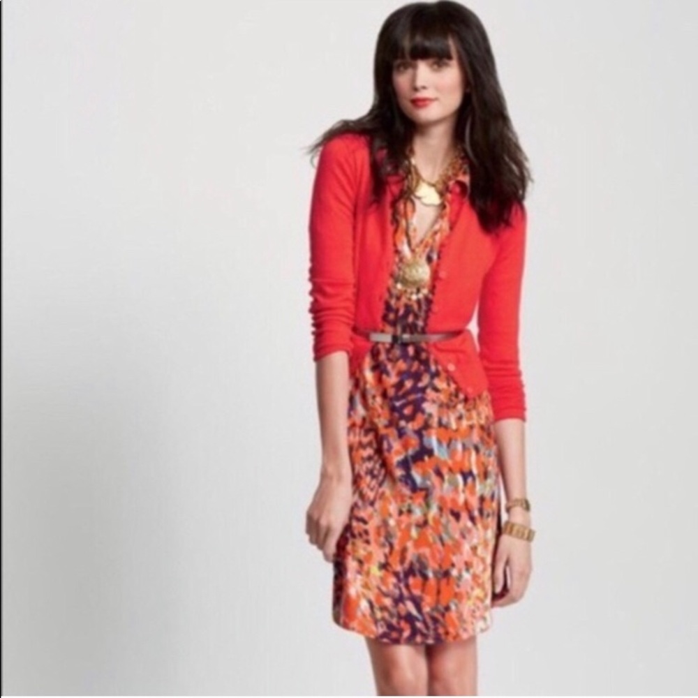 [Cabi] Watercolor Printed Belted Shirt Mini Dress